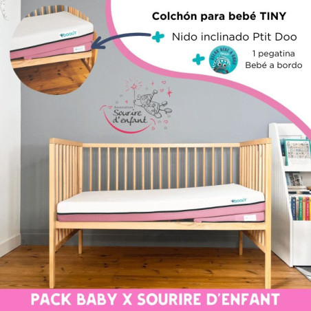 Matelas bébé Tiny rose "sourire d'enfant"