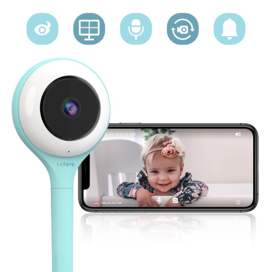 Lollipop camera, babyphone video wifi - Bleu